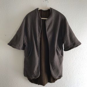 Black Crane reversible poncho